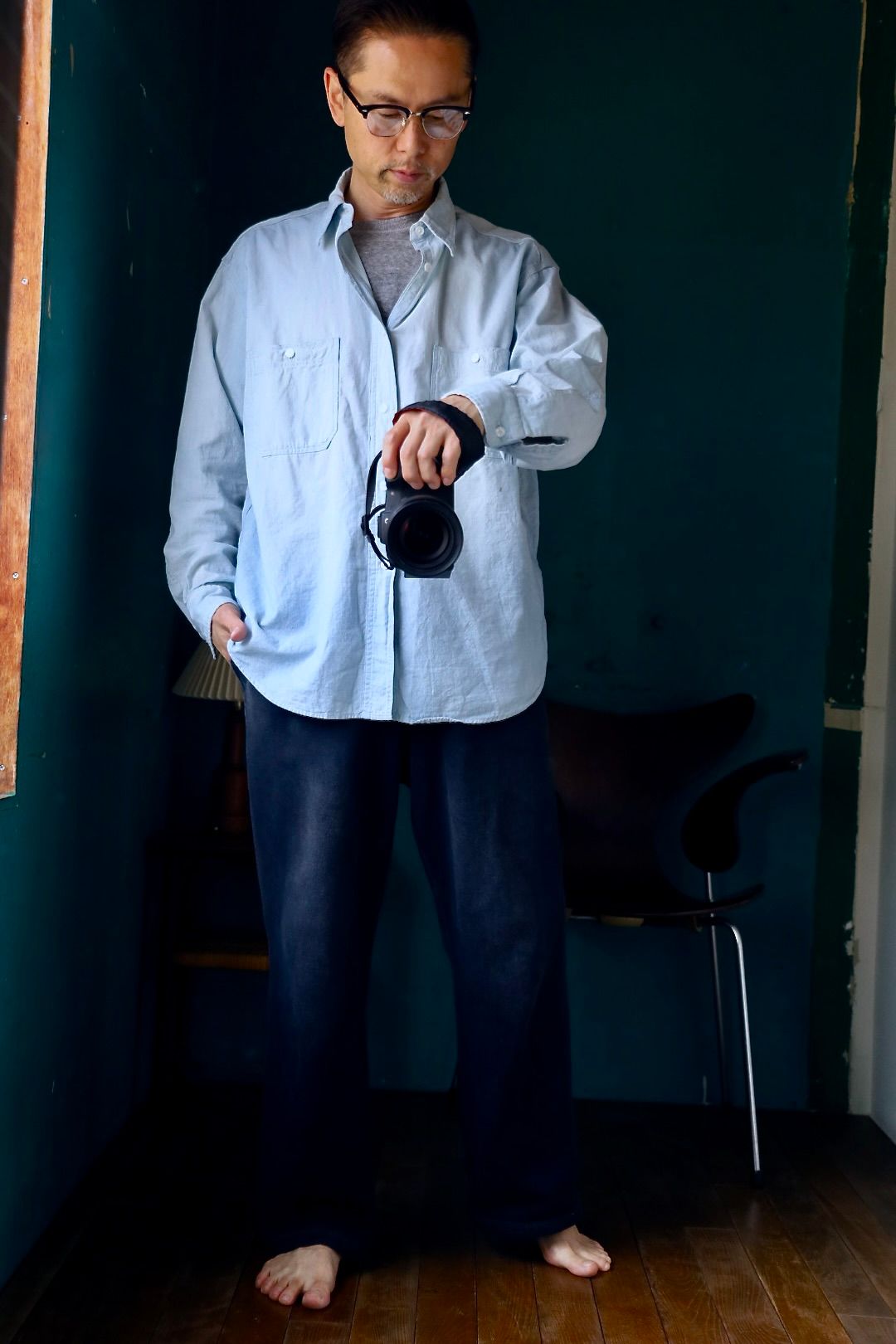 トップス A.PRESSE 25AW Vintage Chambray Shirts A.PRESSE 