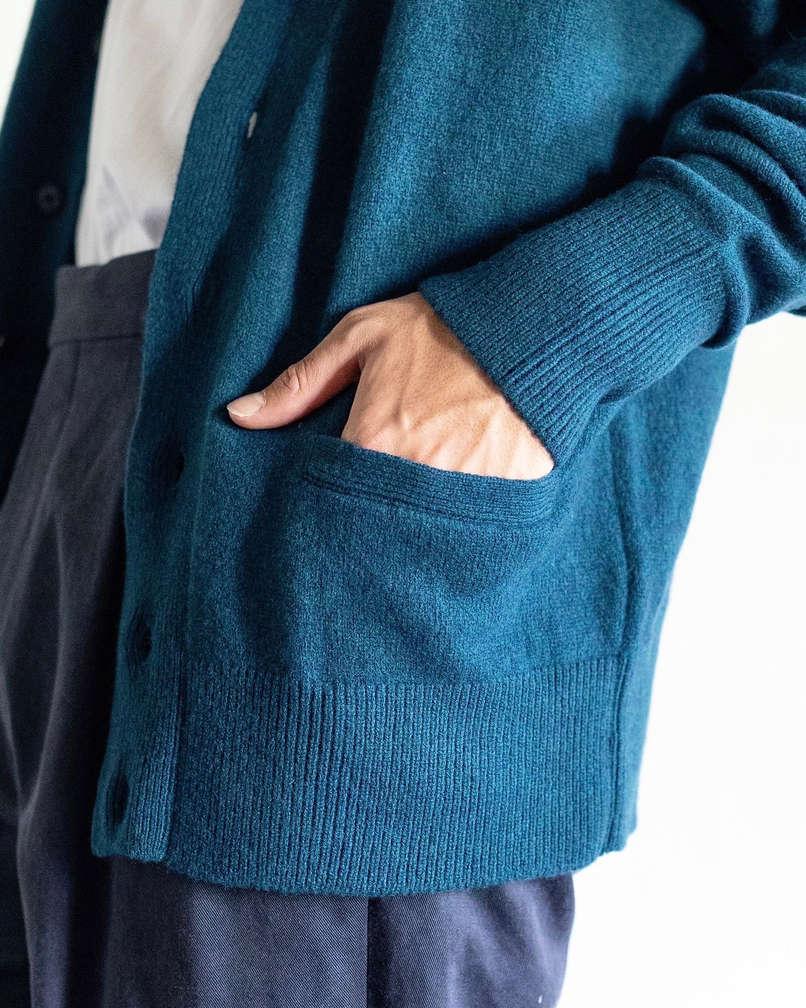 YOKE - ヨーク24FW PAINTED ELBOW PATCH CARDIGAN(YK24FW0821S YOKE - ヨーク24FW PAINTED ELBOW PATCH CARDIGAN(YK24FW0821S