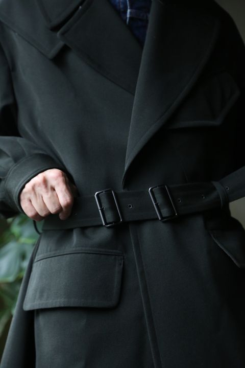 blurhms Wool Surge Motorcycle Coat "KHAKI GREY"style.8.13.