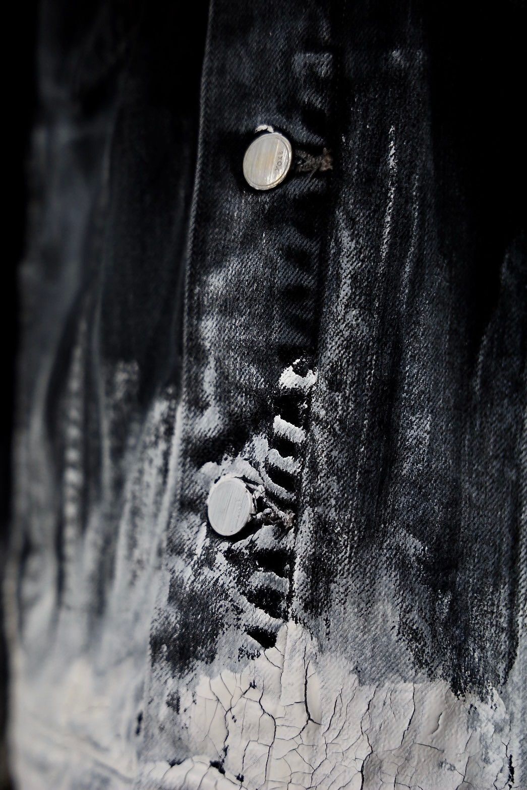 YOKE HAND PAINTED DENIM TRUCKER JACKET [BLACK] - Fresh