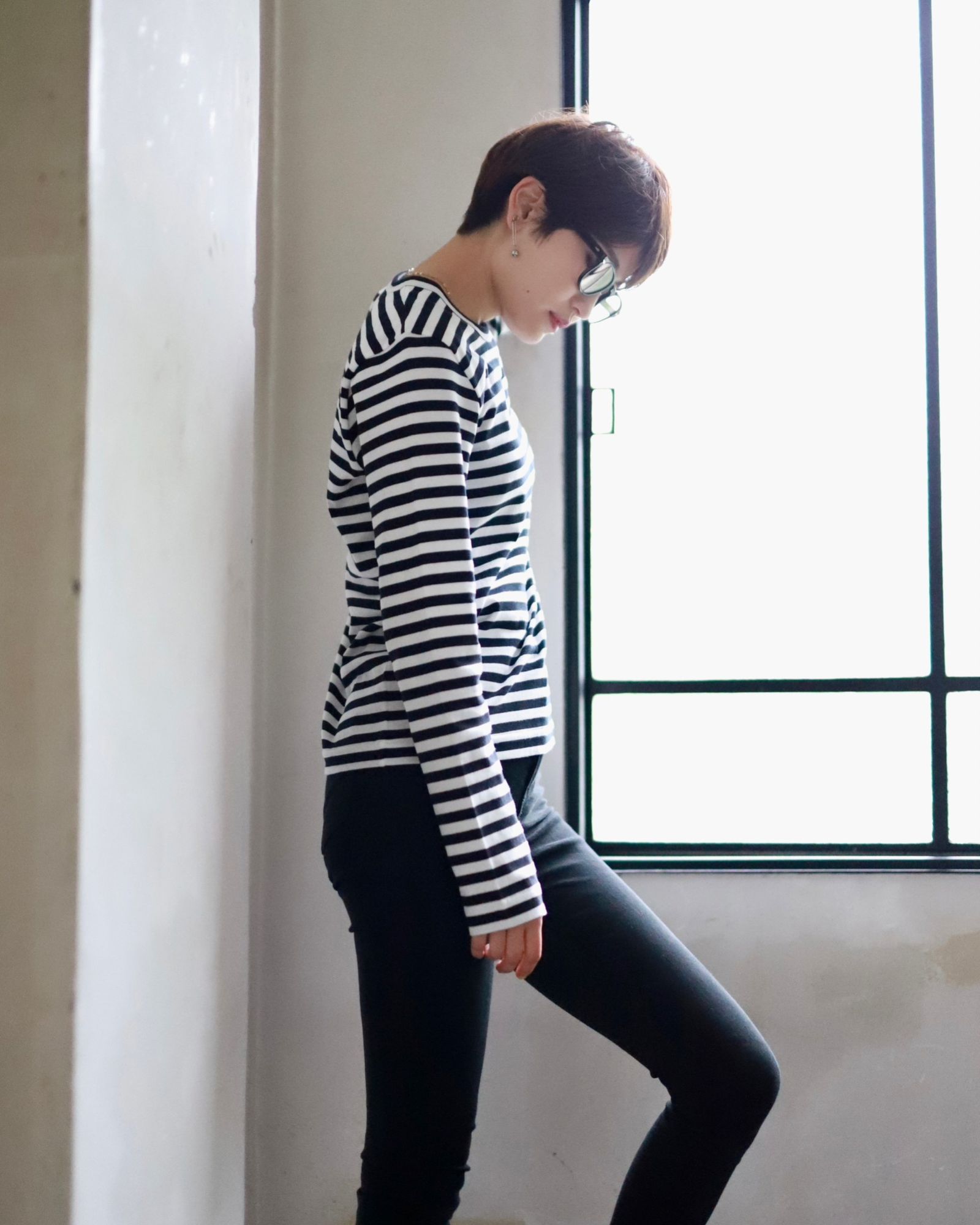 PLAY COMME des GARCONS レディースボーダーTシャツstyle.2023.6.15