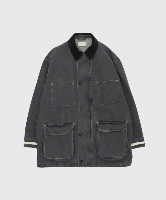 ヨーク 25FW VINTAGED DENIM COVERALL HALF COAT(YK25FW01067C)BLACK☆9月6日(土)発売！