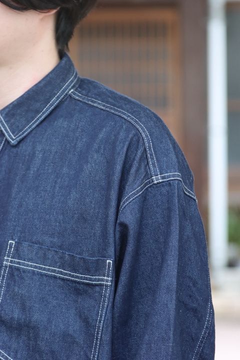 Graphpaper Denime Regular Collar Shirt(GM213-50077B) style.2021.10.3