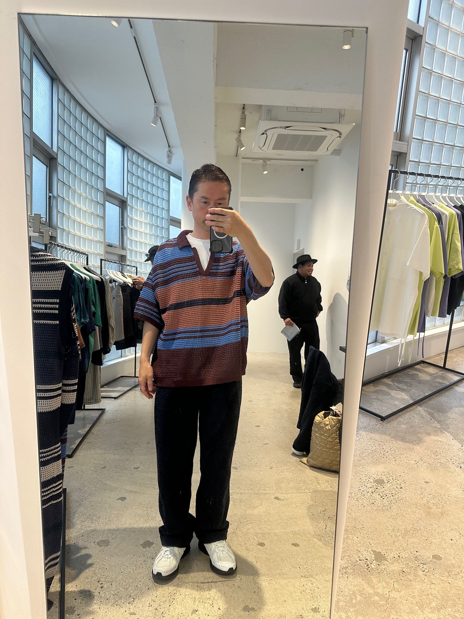 ヨーク24SS BORDER MESH KNIT SKIPPER POLO SHIRT(YK24SS0723S) BROWN×BLUE☆5月25日(土)発売！