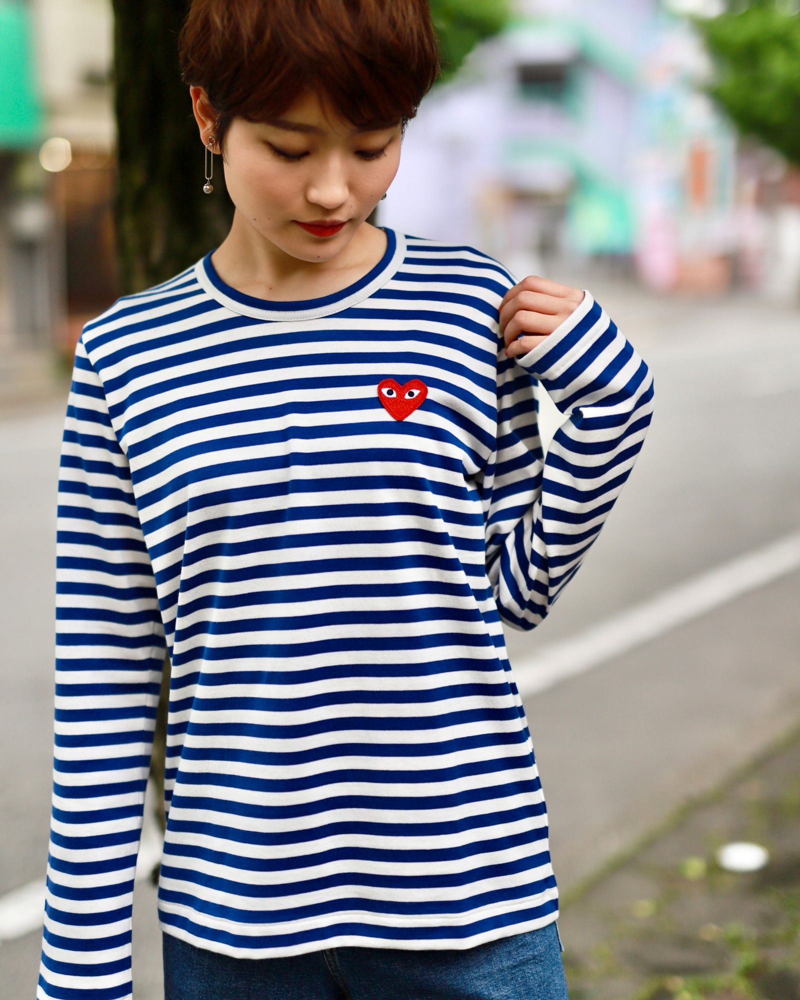 PLAY COMME des GARCONS レディース Striped T-Shirt style.2023.6.3