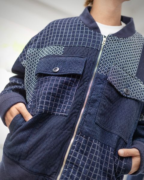 FDMTL DENIM PATCHWORK POCKET JACKET RINSE スタイル