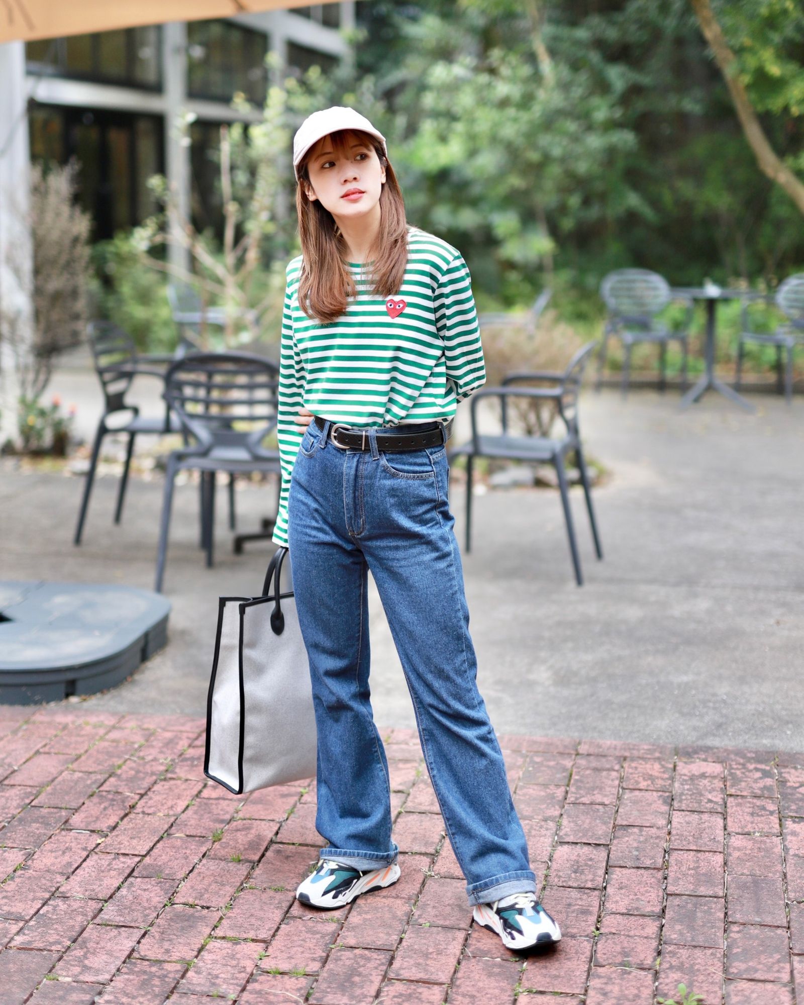 プレイコムデギャルソン ボーダーTシャツ (GREEN/WHITE)☆11月1日(土)再入荷！