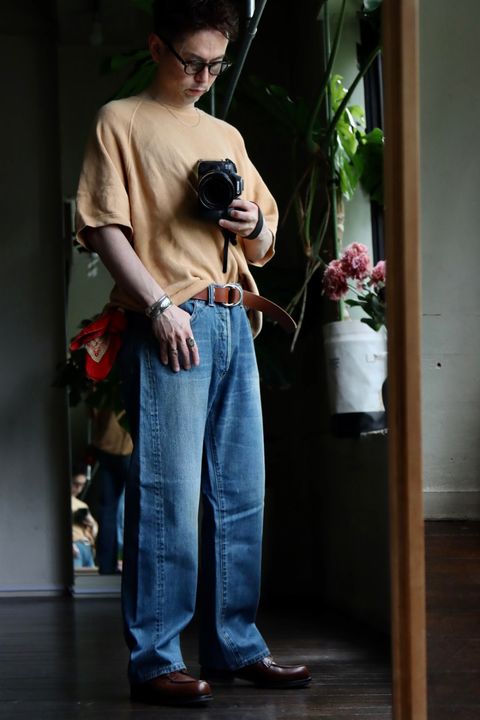 A.PRESSE No.2 Washed Denim Pantsスタイル34