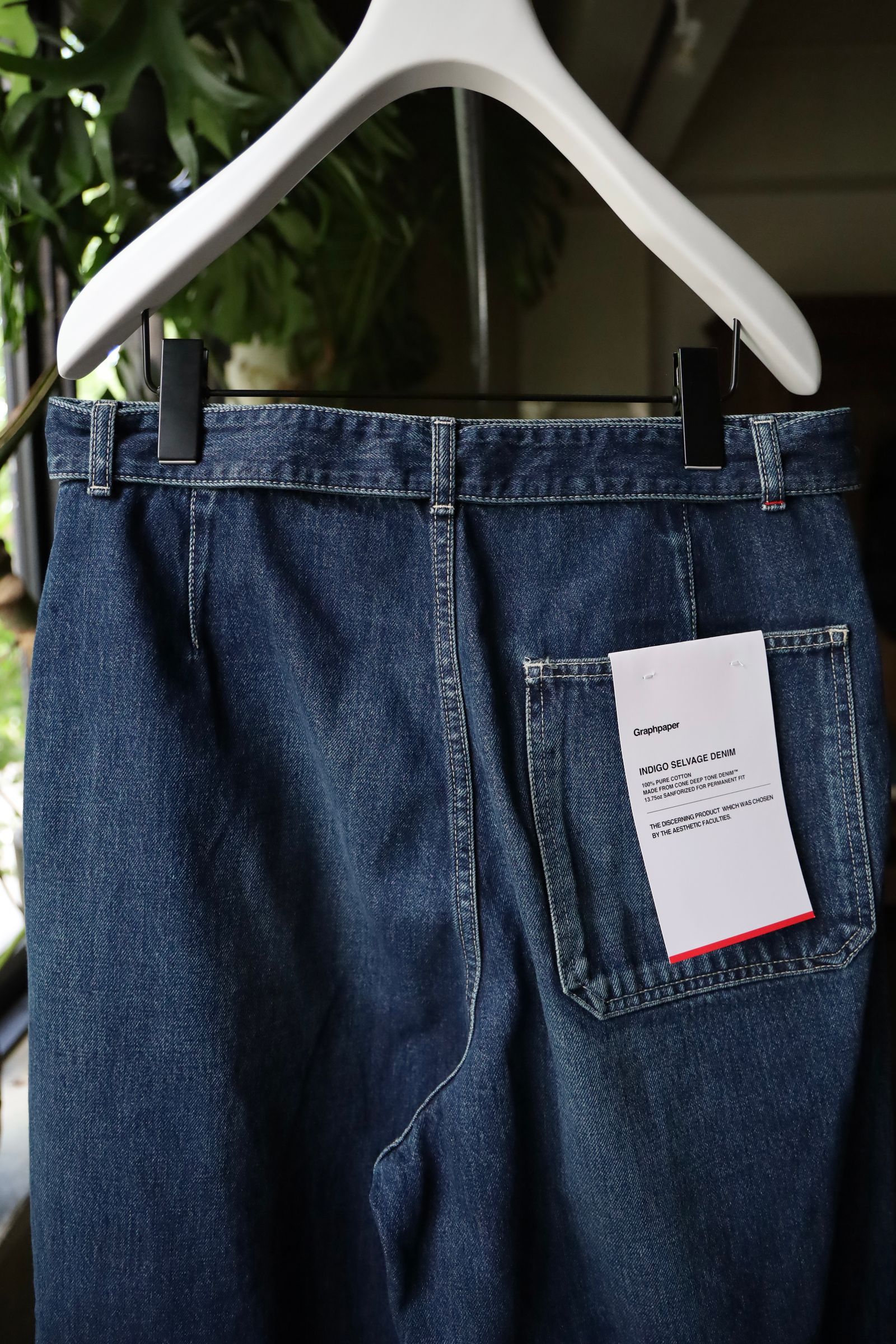 Graphpaper - グラフペーパー24AW Selvage Denim Belted Pants(GU243-40192DB)DARK FADE  | mark