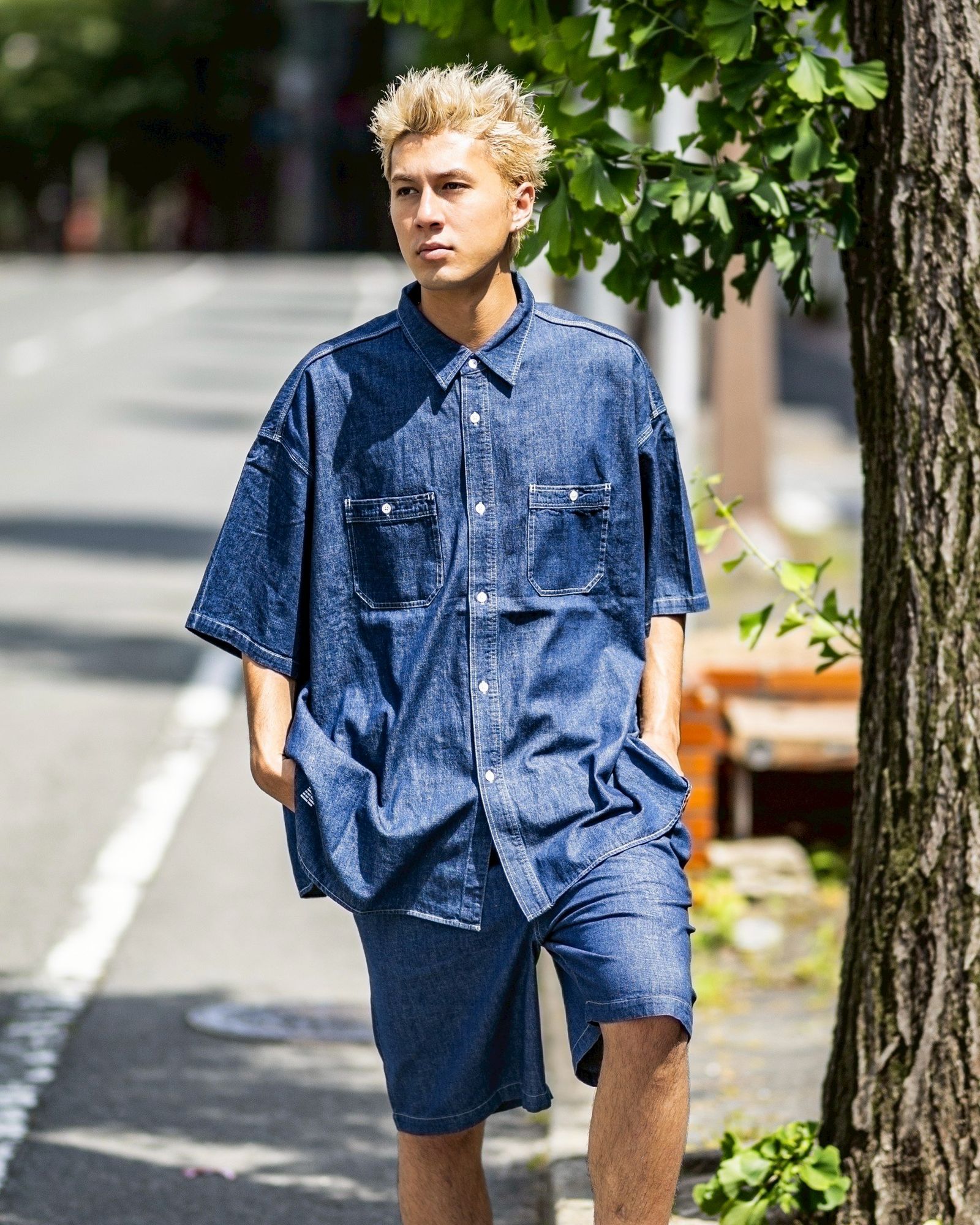 FreshService LIGHT DENIM S/S SHIRT(DARK FADE)☆新作発売