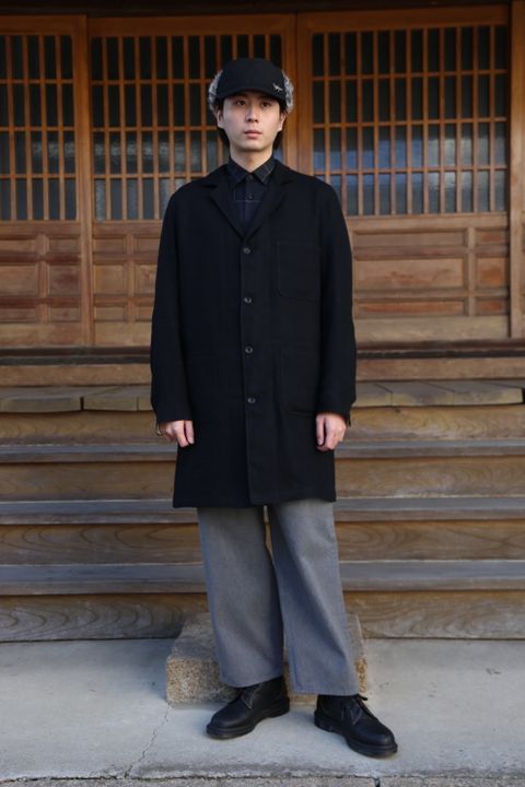 JUNYA WATANABE COMME des GARCONS MAN ウール麻ツイル縮絨×牛革(WF-C401-051) style.2020.11.23.