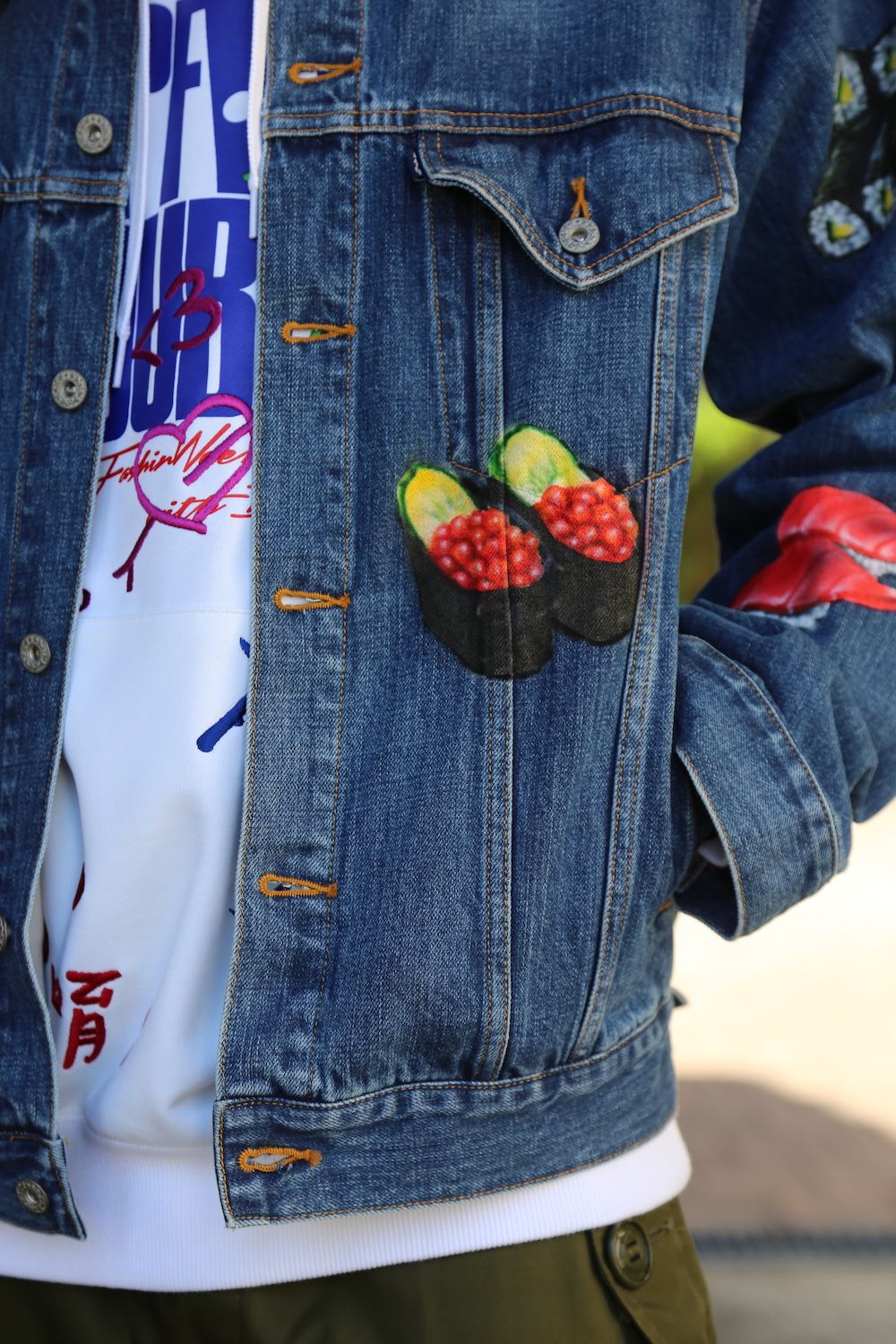 doublet FOOD HAND-PAINTED DENIM JACKET(20AW18BL113)"L.BLUE" style.2020.9.21.