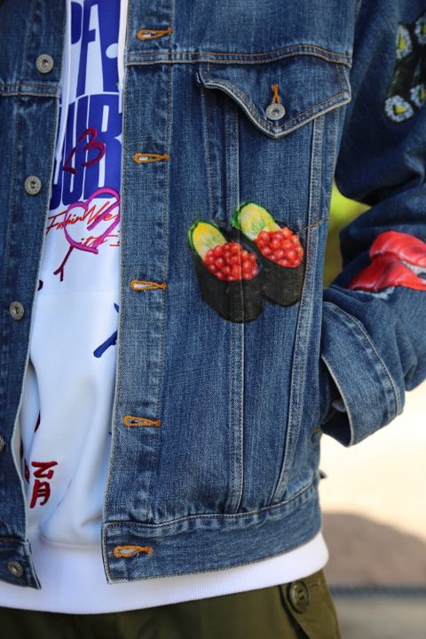 doublet FOOD HAND-PAINTED DENIM JACKET(20AW18BL113)"L.BLUE" style.2020.9.21.