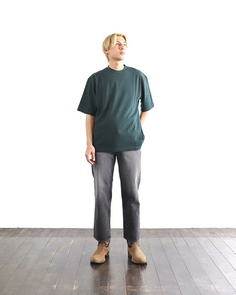 ブラームス24SS blurhms Co/Silk Nep Plain Tee(DarkGreen) style 2024.3.21