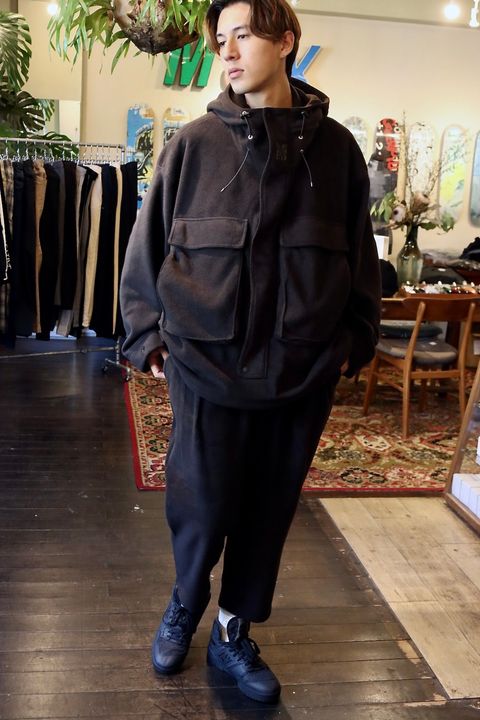 S.F.C 新作FLEECE HOODIE JACKET"BLACK"スタイル