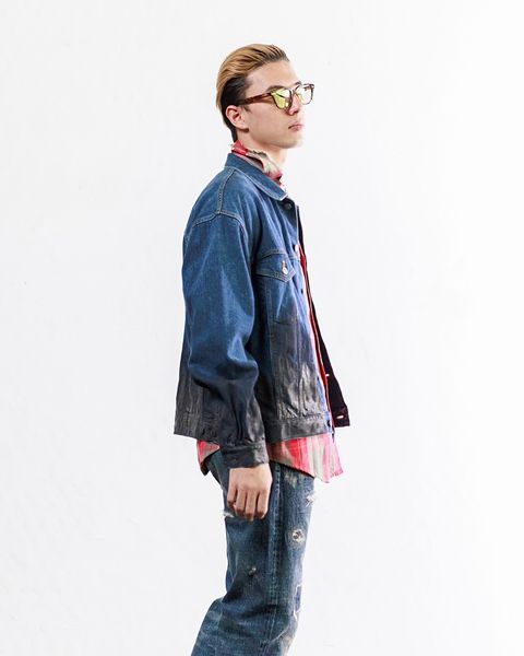 YOKE HAND PAINTED DENIM TRUCKER JACKET ミックススタイル