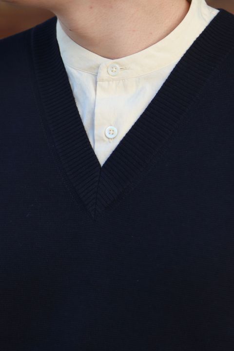 STUDIO NICHOLSON FOSS SNM MERINO KNIT VEST(783) style.2022.1.8