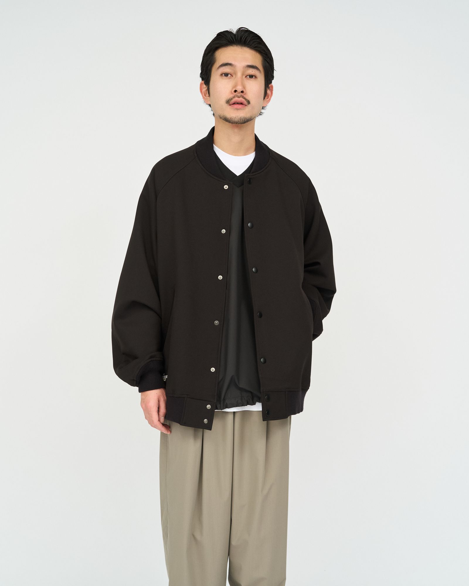 フレッシュサービス 26AW  DOWN FABRIC VARSITY JACKET(FSC263-30050)BLACK☆10月24日(土)新作発売！