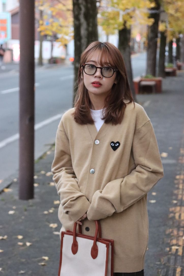 プレイコムデギャルソン PLAY CARDIGAN BLACK HEART (AZ-N024-051) BEIGE - S