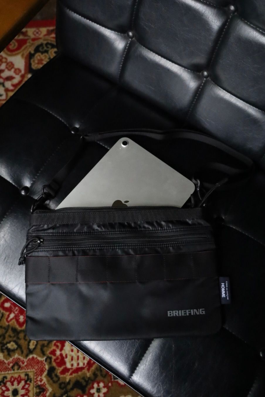 コムデギャルソンオム バッグ BRIEFING W-NAME REVERSIBLE SACOCHE(HR-K209-051)BLACK×BLACK☆10月2日(金)発売！