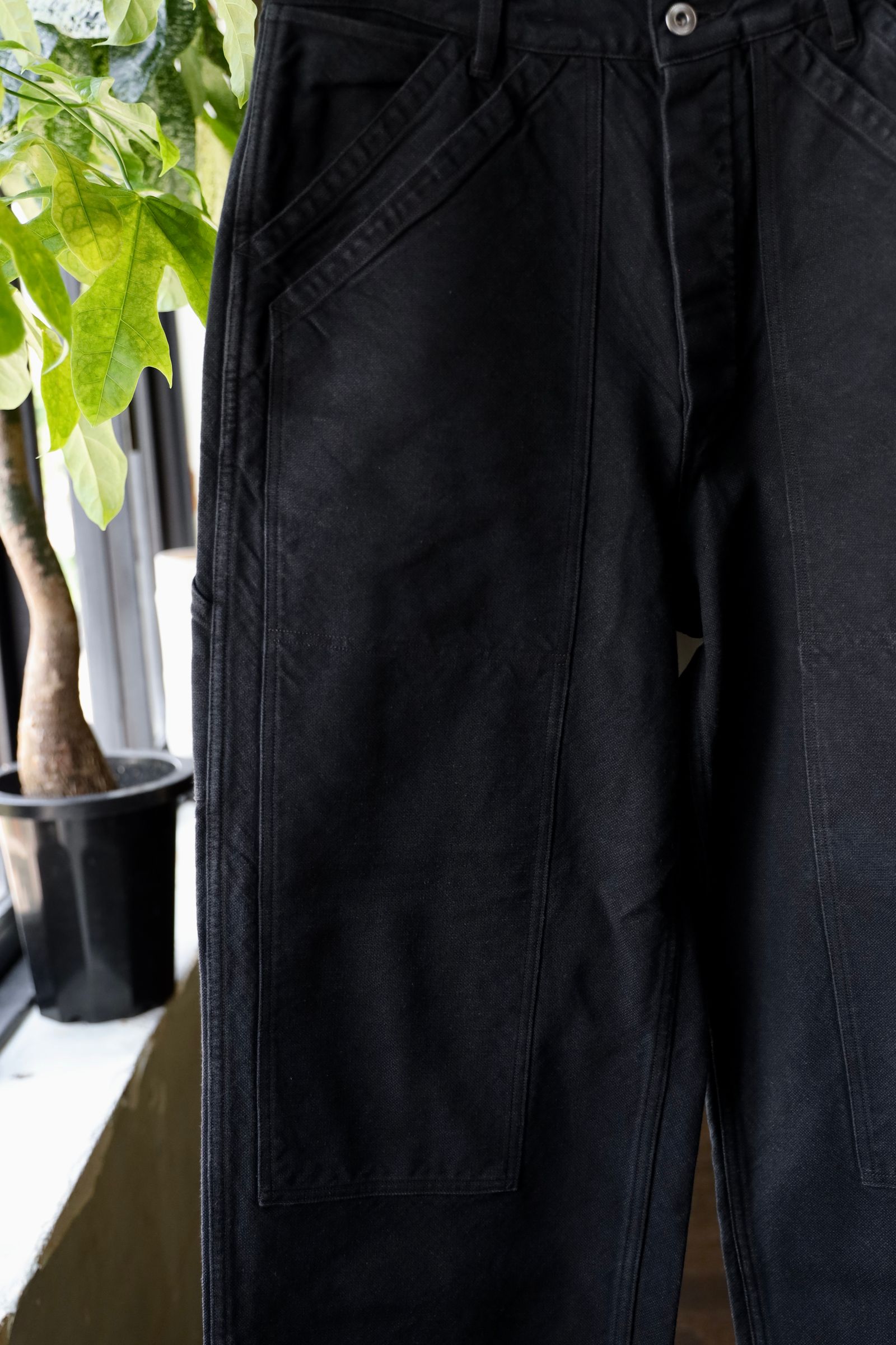 アプレッセ 2025 STYLE2 Vintage Silk Hemp Double Knee Pants(25AAP-04-07)BLACK