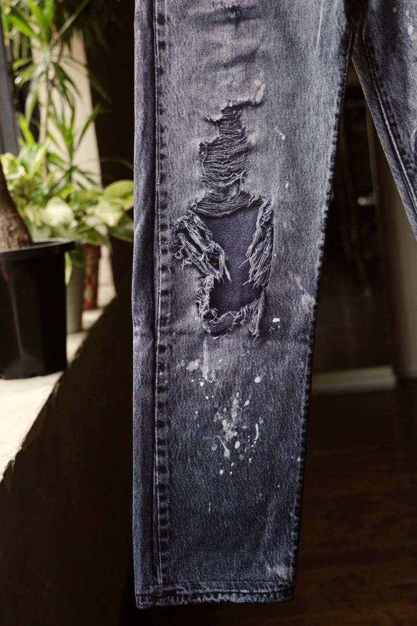 トーキングアバウト ジ アブストラクション 25AW DENIM PRINT FLEECE LINING STRIGHT PT(2526AW-PT-001F)BLACK☆新作発売！