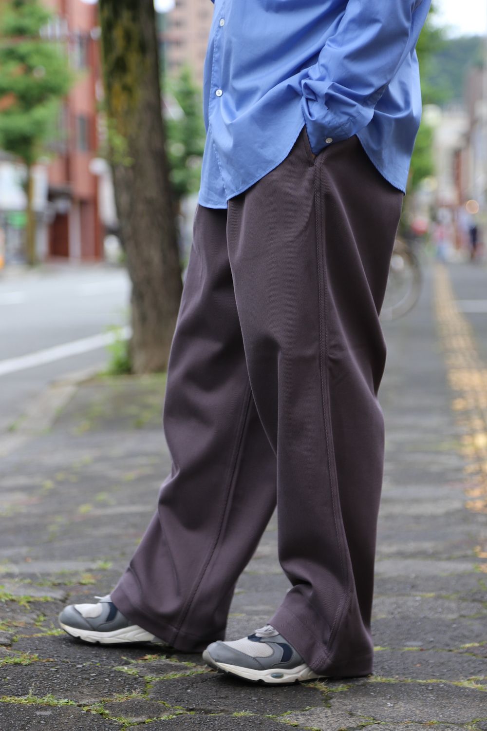 低反発 腰用 graphpaper Hard Twill Belted Pants グレー - スラックス