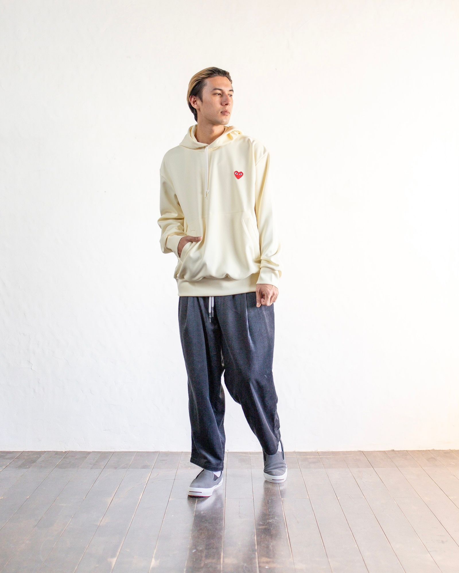 PLAY COMME des GARCONS ワンポイントパーカー  スタイル