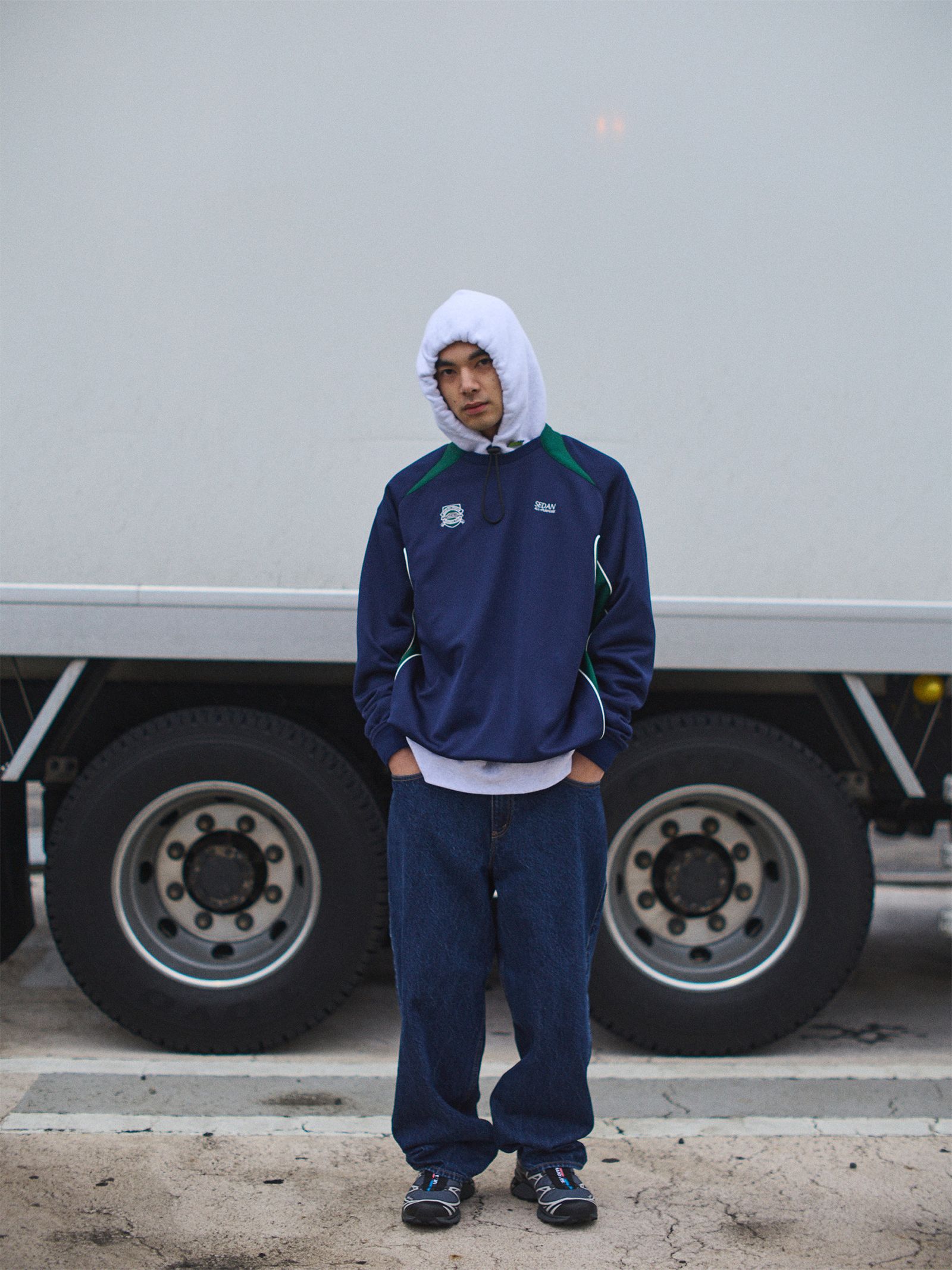 セダンオールパーパス FW24 OG Logo Elastic Cord Hoodie(SD24F-CT04) Ash Grey