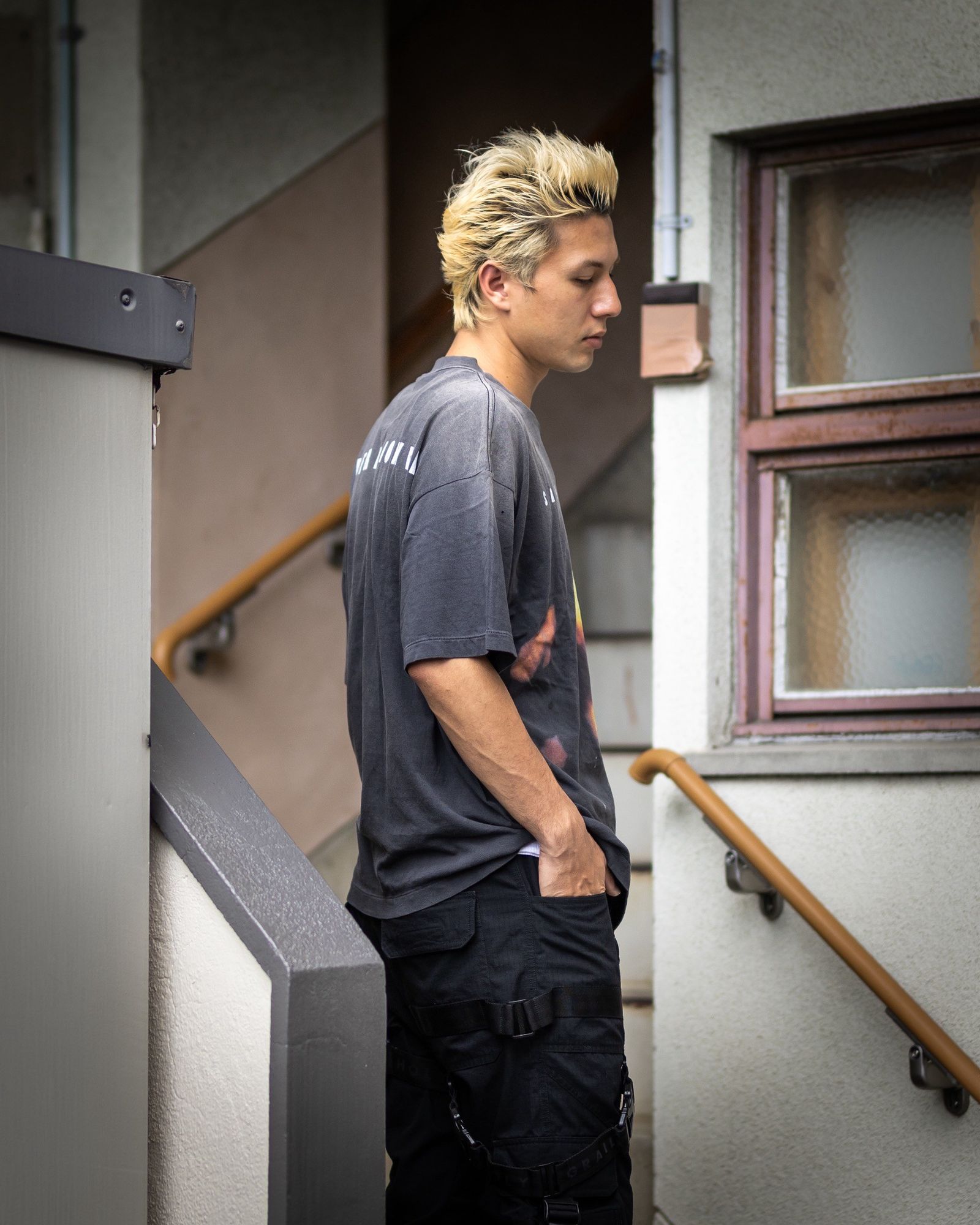 セントマイケル Tシャツ SAINT PRAISE SS TEE(SM-HR8-0000-010)BLACK