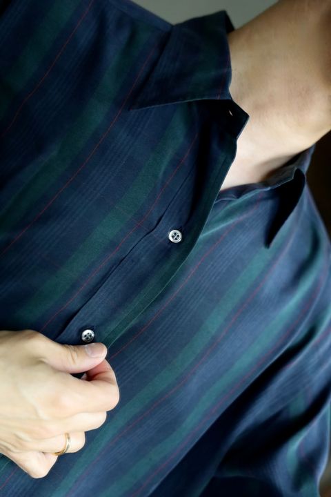 A.PRESSE 2025 STYLE2 Silk Rayon Regular Collar Shirtスタイル