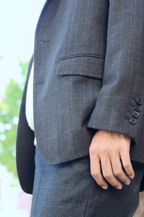 A.PRESSE 23AW Windowpane Jacketスタイル
