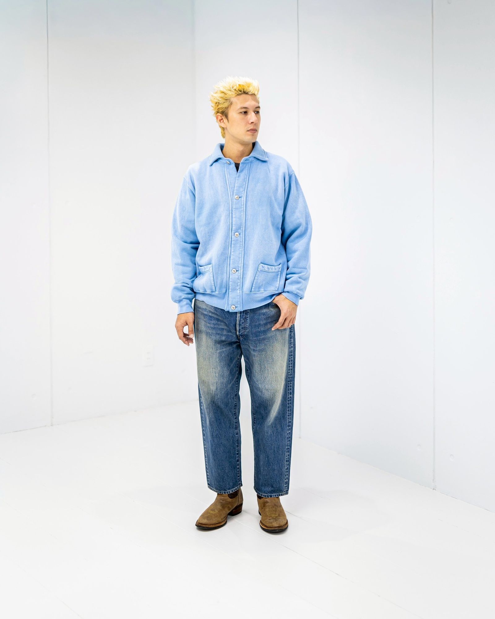 A.PRESSE Vintage Sweat Cardigan (SAX) 9月13日(土)新作発売！