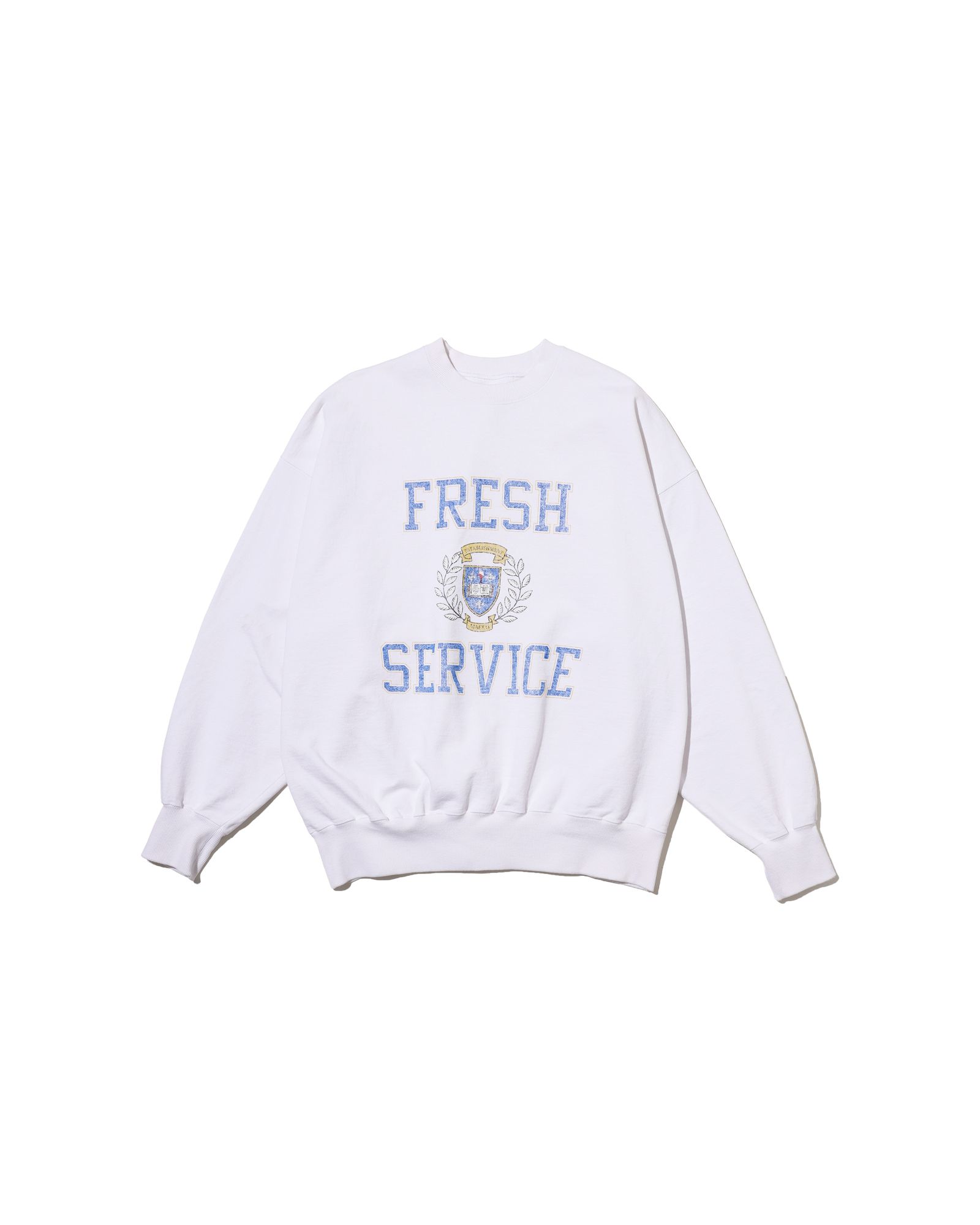 フレッシュサービス LIGHT OZ CREW NECK SWEAT "COLLEGE"(FSC253-70017)WHITE★8月16日(土)発売！