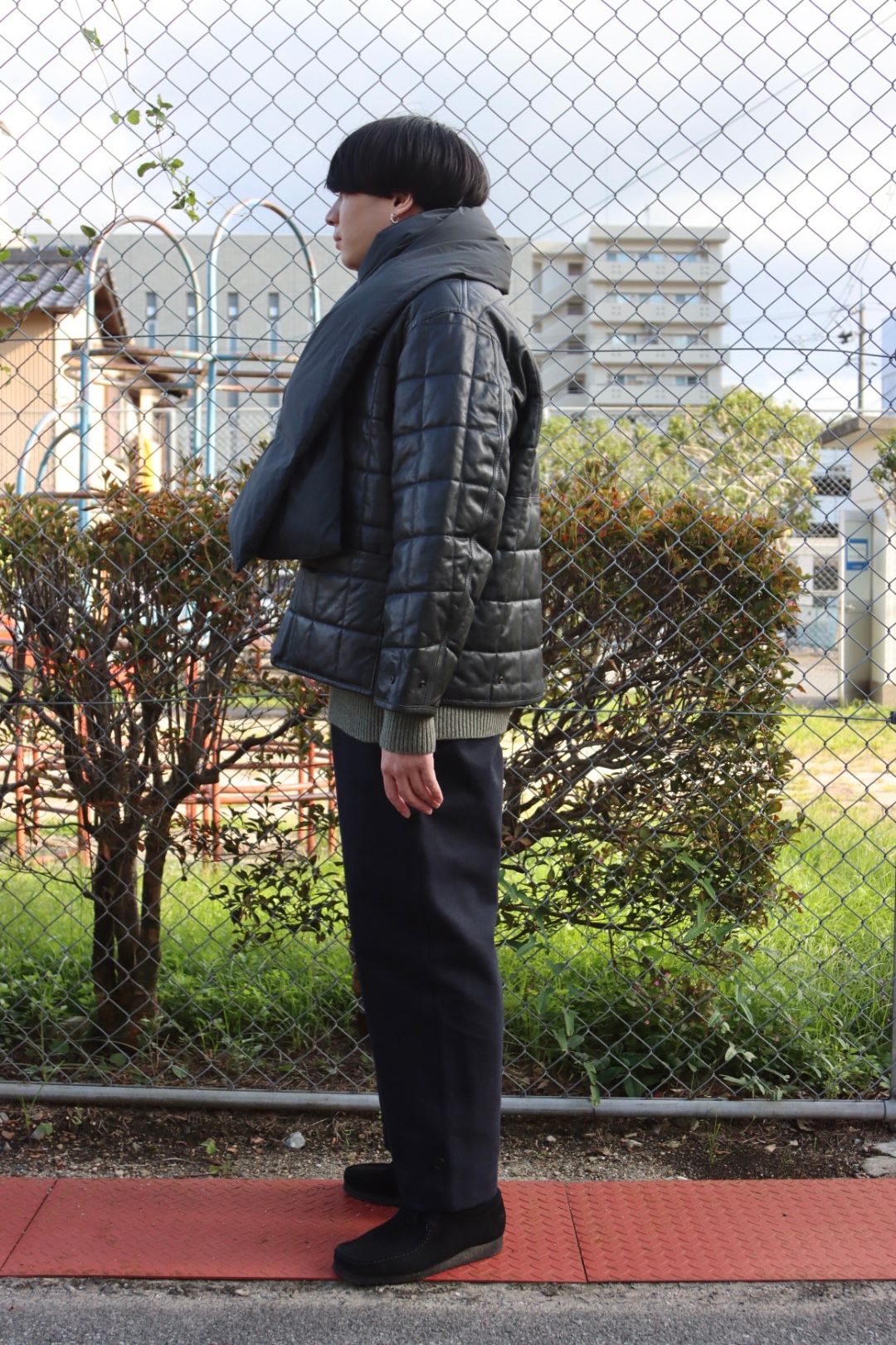 YOKE REVERSIBLE QUILTED LEATER LINNER BLOUSON style.2022.10.9