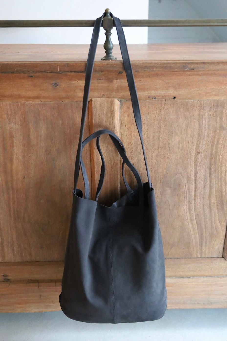 Morphee / モルフェトートバッグ 3WAY MIDIUM TOTE(SHORT)SUEDE [CHARCOAL]☆新作発売！
