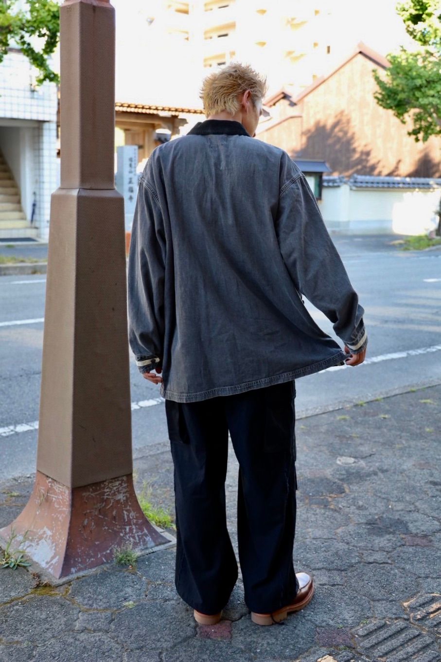 ヨーク 25FW VINTAGED DENIM COVERALL HALF COAT(YK25FW01067C)BLACK☆9月6日(土)発売！