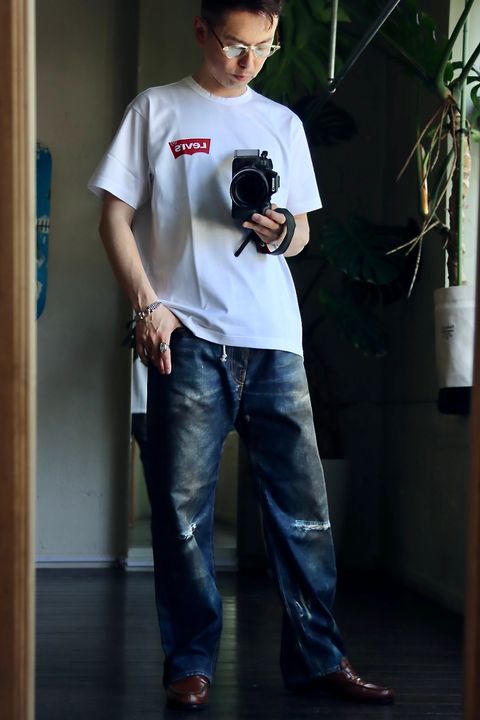 eYe JUNYA WATANABE MAN ×ベルベルジン×Levi'sトリプルネームパンツスタイル