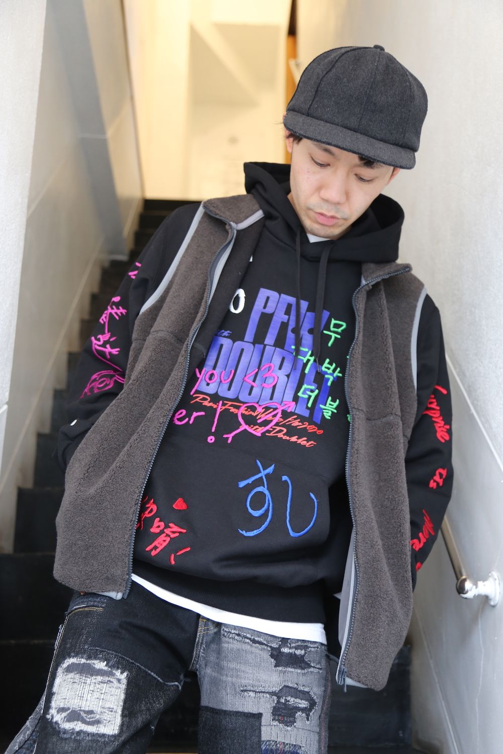 doublet MESSAGE EMBROIDERY HOODIE