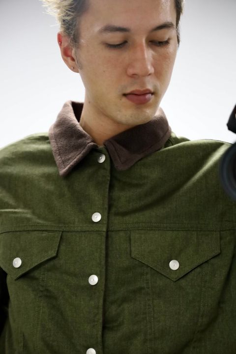 FOUNDOUR  COLOR DENIM JACKET MARK スタイル