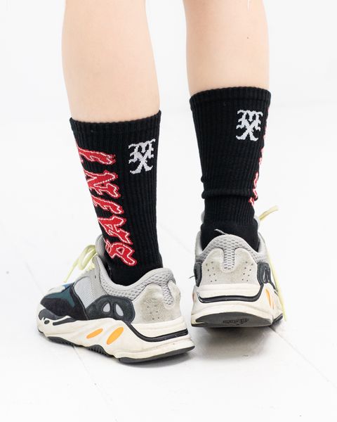 セントマイケル 26SS SAINT SOCKS(SM-MK8-0000-110)BLACK×RED