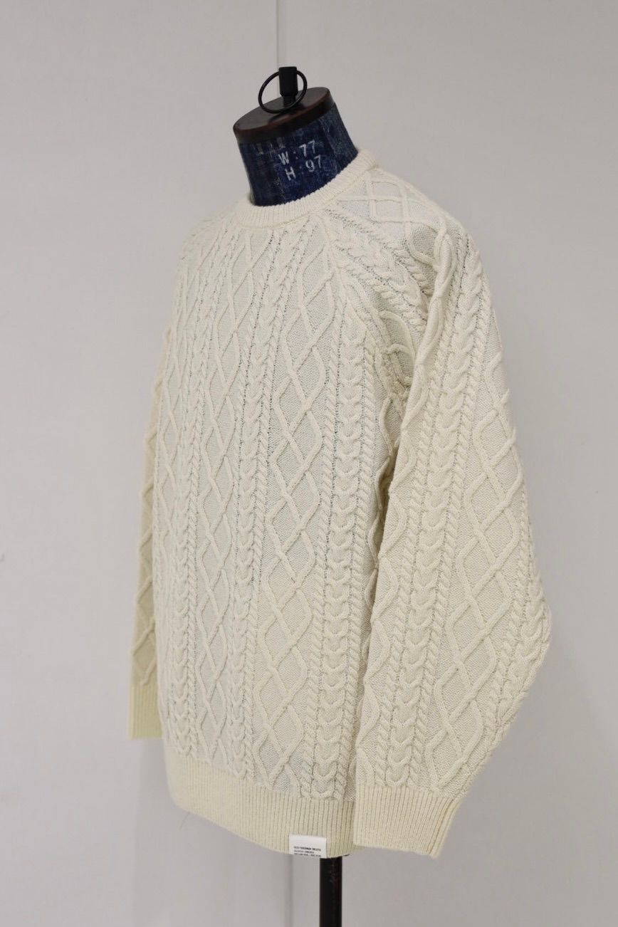 フレッシュサービス SHETLAND WOOL x SOLOTEX® TECH FISHERMAN SWEATER (FSC253-80165)IVORY★10月18日(土)発売！
