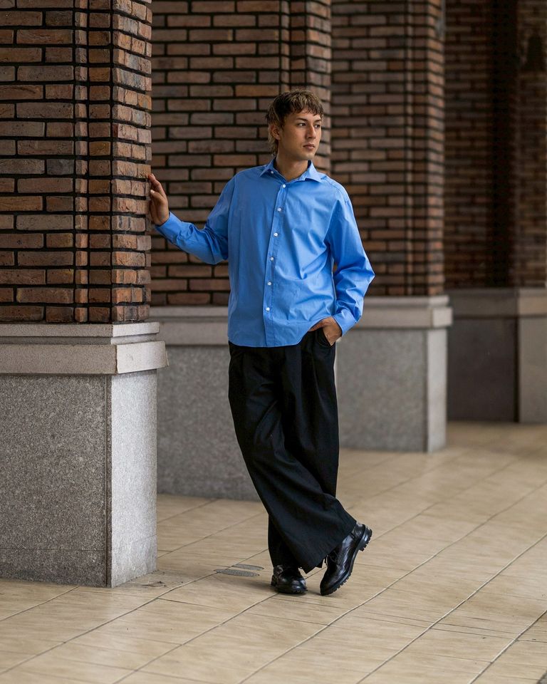 A.PRESSE Spread Collar Shirt  (SAX)6月20日(土)新作発売！