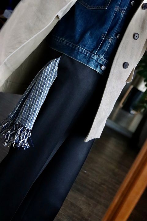 A.PRESSE Linen Half Coatスタイル