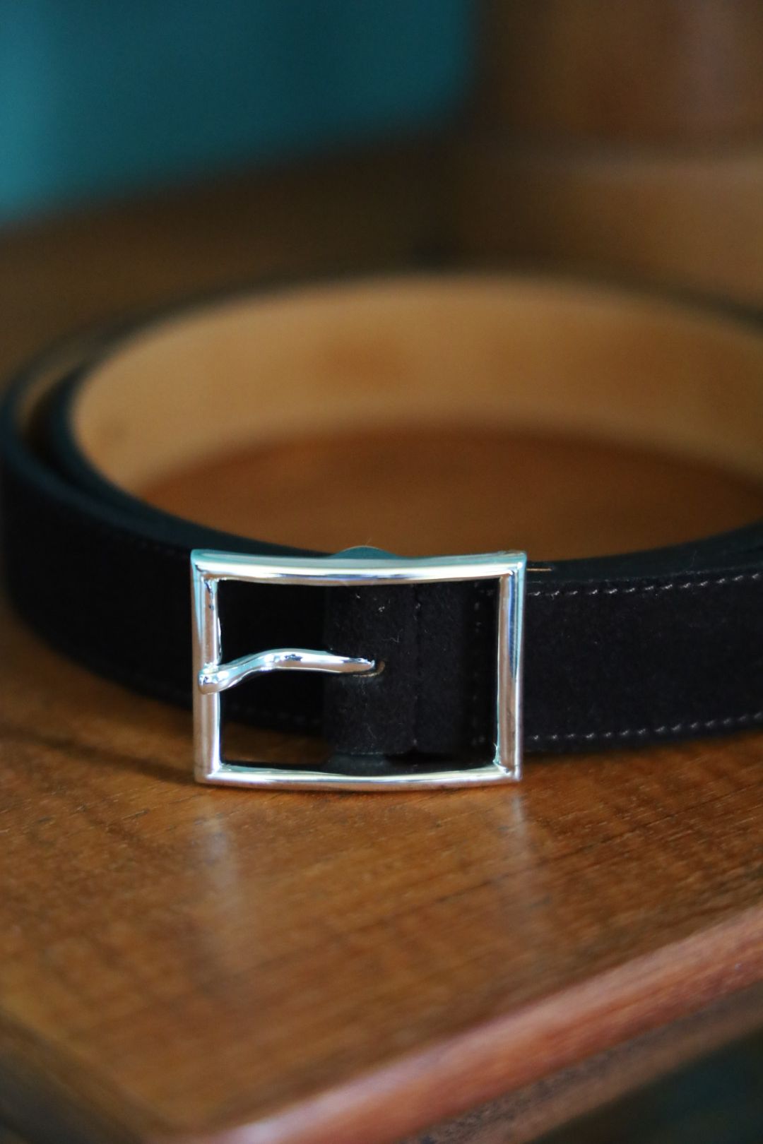 ショロジュエリーベルト Rectangle Narrow Buckle Belt (XOBL004M/L)Brown Suede☆7月17日(木)発売！