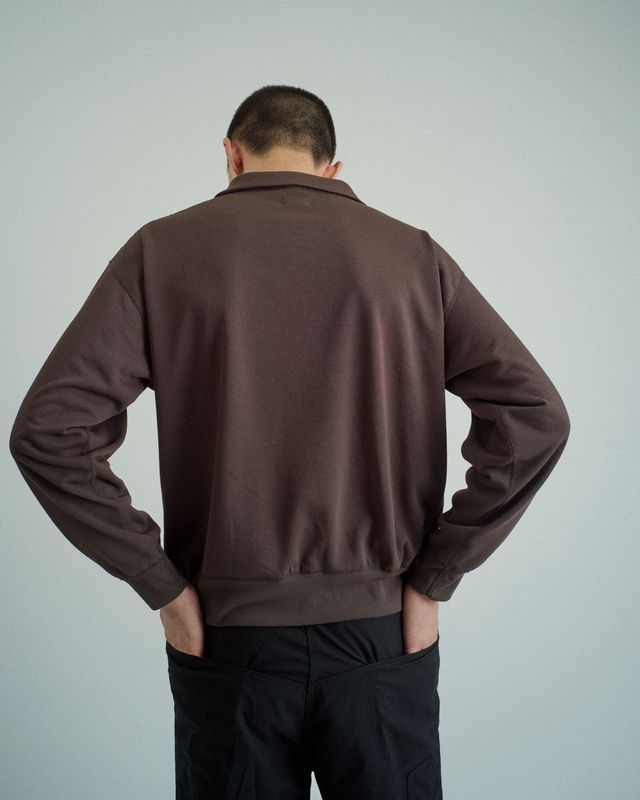 ファウンダ 25AW HALF ZIP LONG SLEEVE SHIRT (015FD252012)BROWN☆7月12(土)12:00発売！