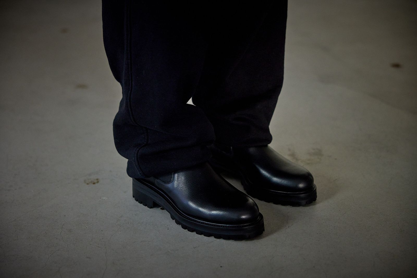 FOOTWORKSフットワークス サイドゴアブーツ Side Gore Boots in Grain Leather(F03-0001_M)BLACK☆新作発売！