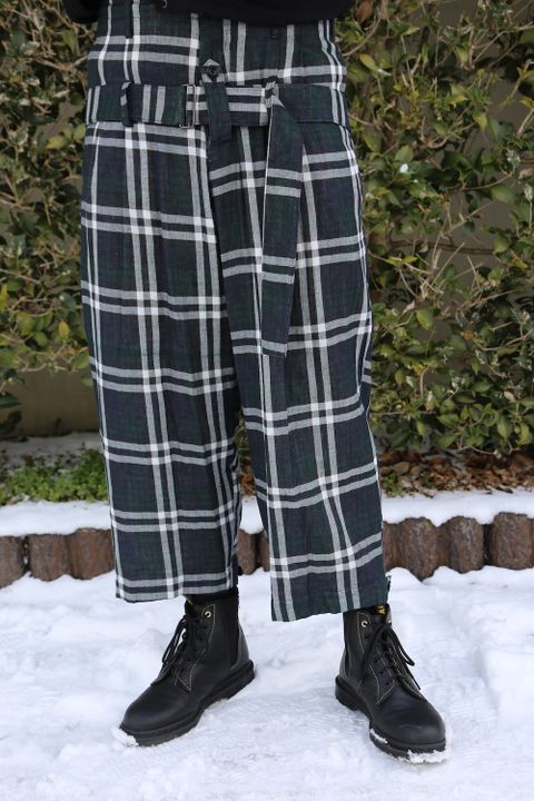 Y's BANG ON! チェックボンテージパンツ style.2021.1.9.