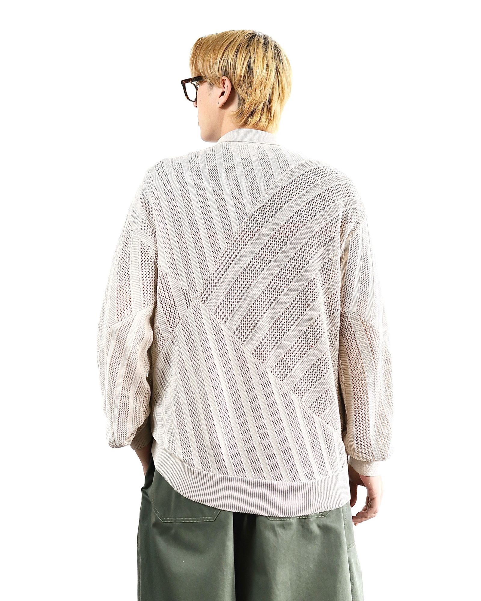 YOKE - ヨーク24SS COTTON MESH STRIPE ZIP-UP CARDIGAN(YK24SS0674S