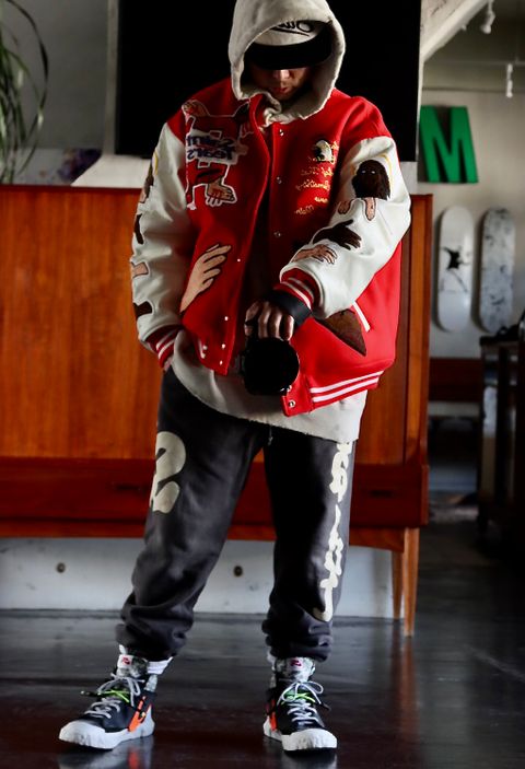©SAINT M×××××× ×DENIM TEARS「SAINT TEARS」STUDIUM JACKET (SM-S22-0000-058)RED.style